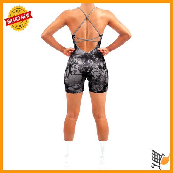 Pants - Strappy Romper Seamless Jumpsuit Tummy Control Padded Sports Bra